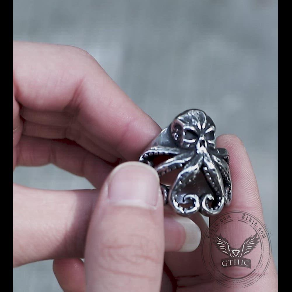 Octopus Skull Stainless Steel Animal Ring