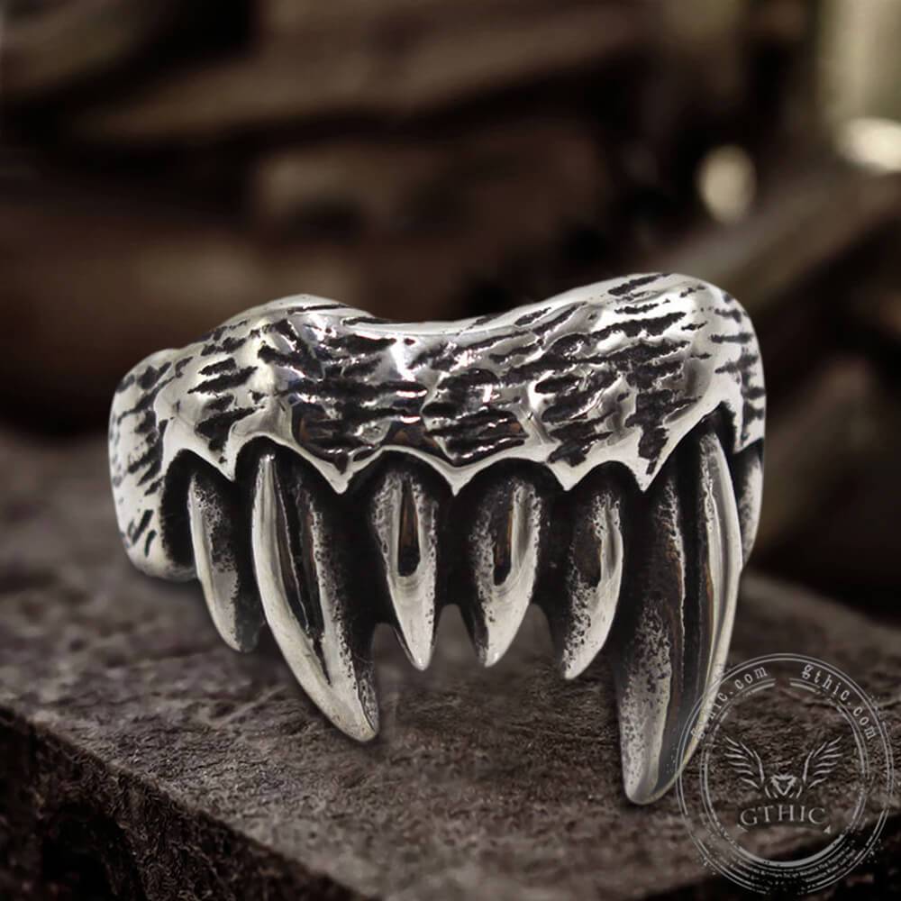 Vampire Teeth Stainless Steel Ring