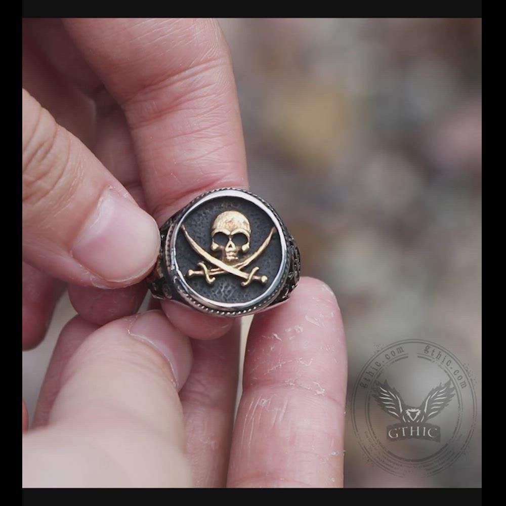 Retro Pirate Stainless Steel Skull Ring