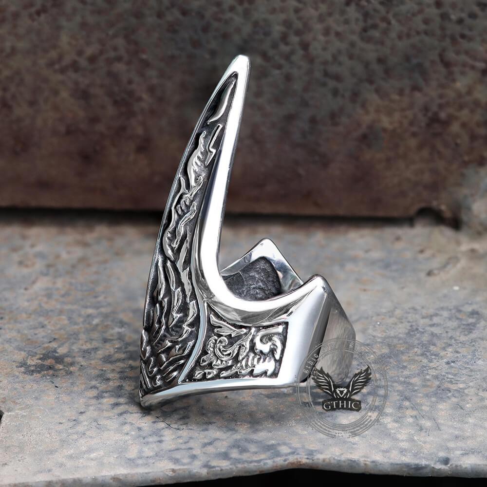 Carve Patterns Stainless Steel Archer Ring