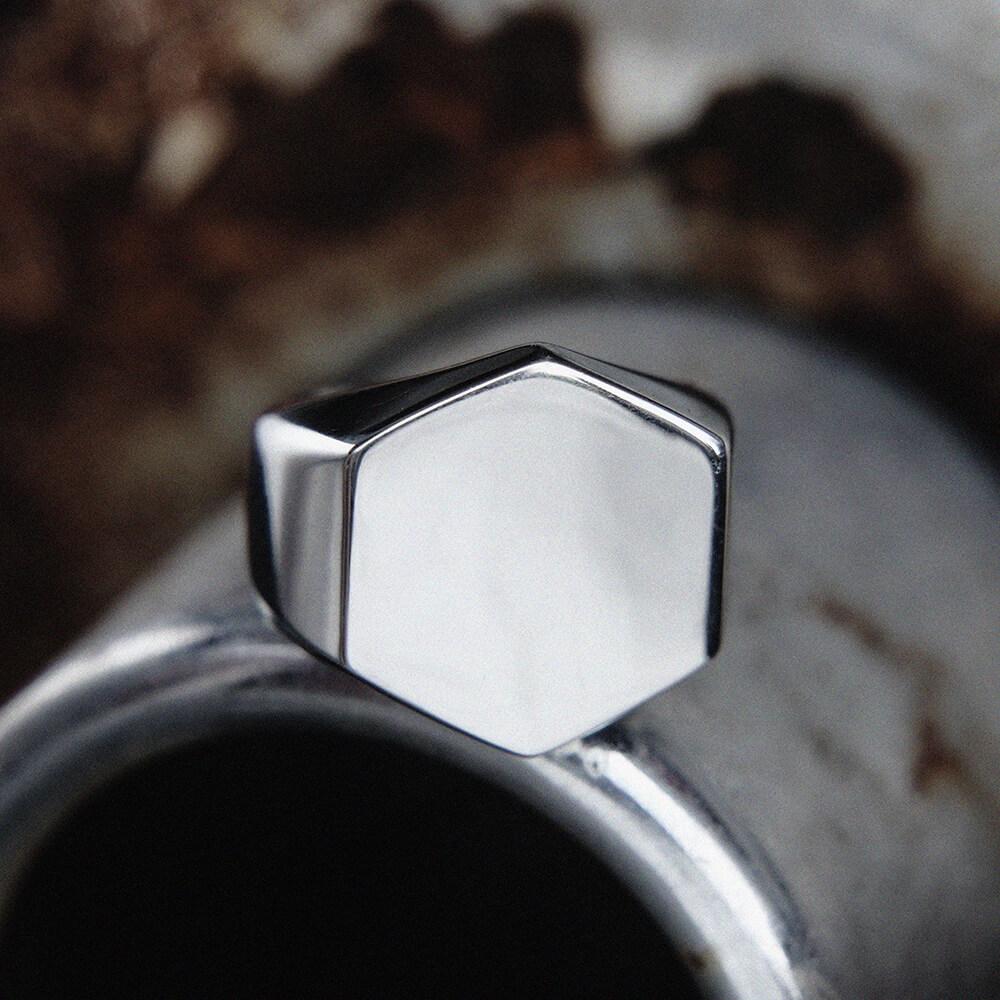 Classic Hexagon Stainless Steel Ring