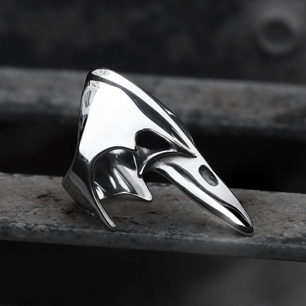 Crow Head Stainless Steel Beast Ring