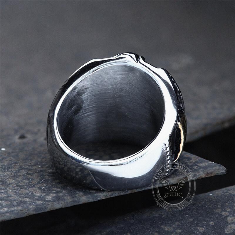 Eagle Globe Anchor Stainless Steel Marine Ring