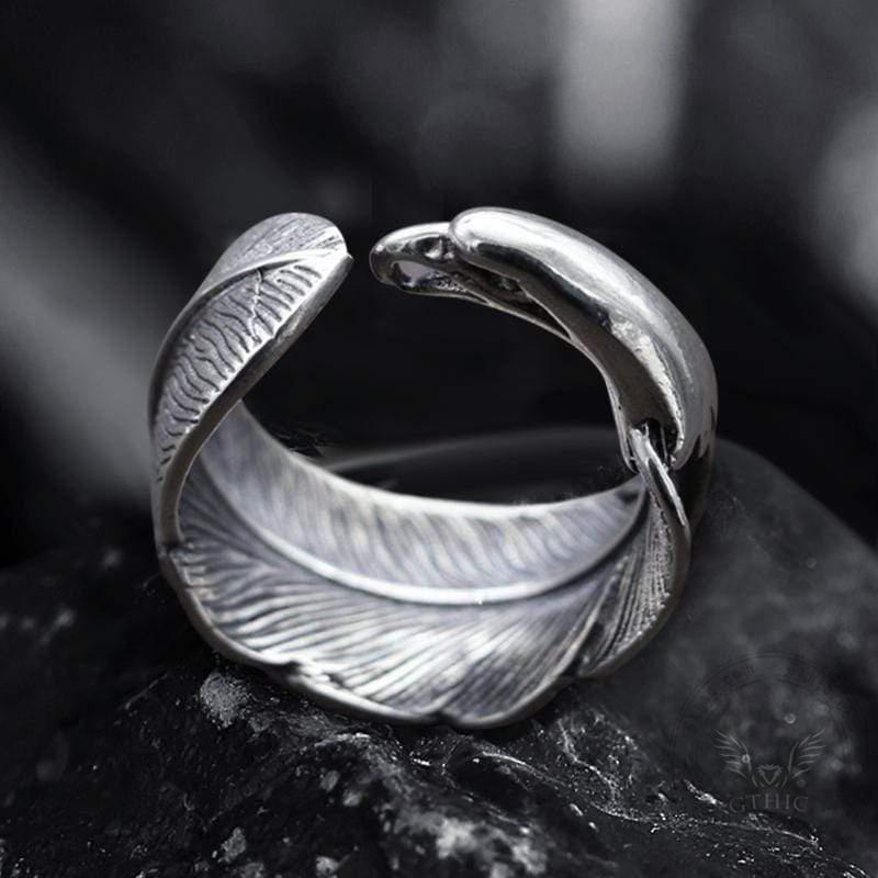 Indian Eagle Feather Sterling Silver Animal Ring
