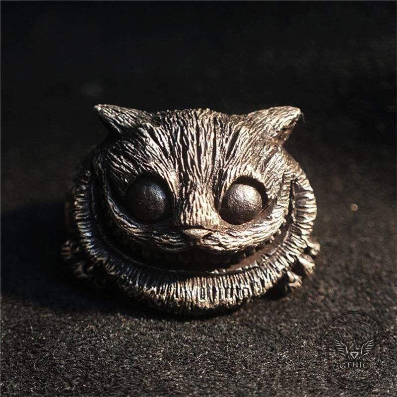 Cheshire Cat Sterling Silver Brass Ring