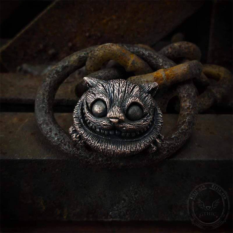 Cheshire Cat Sterling Silver Brass Ring