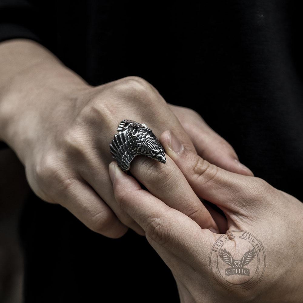 Crow 316L Stainless Steel Beast Ring
