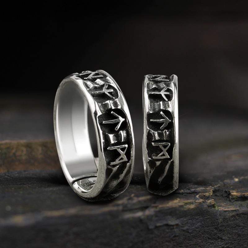 Vintage Rune Sterling Silver Viking Ring