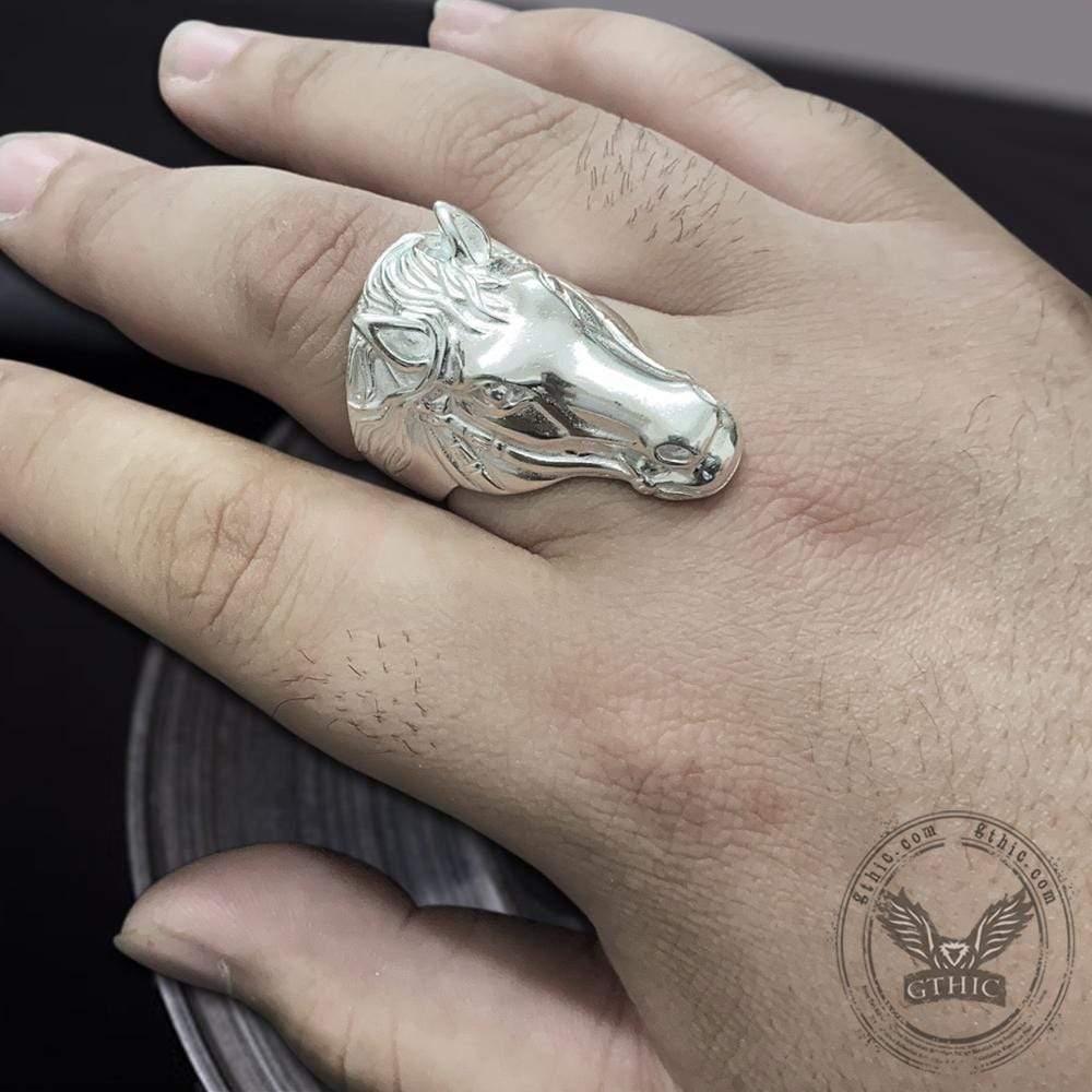 Horse Head Sterling Silver Animial Ring