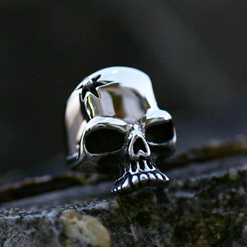 Head-Shot Stainless Steel Skull Ring