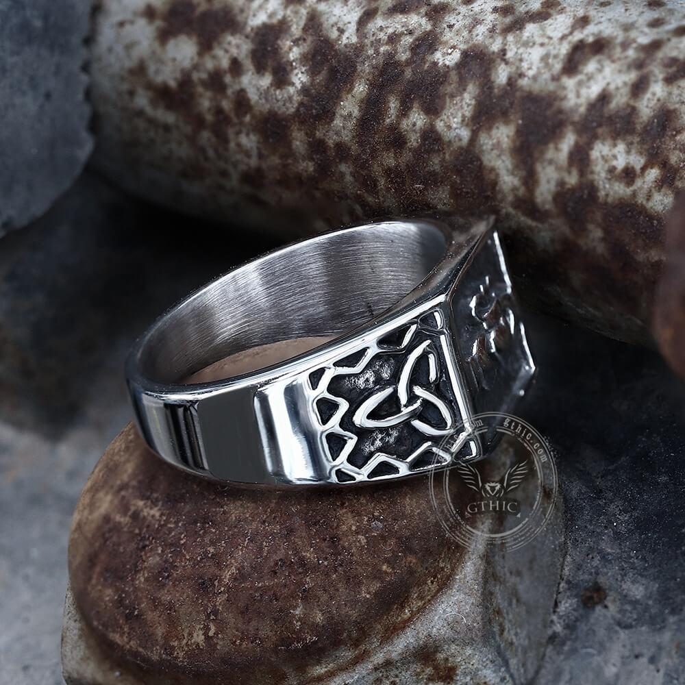Irish Claddagh Stainless Steel Celtic Knots Ring