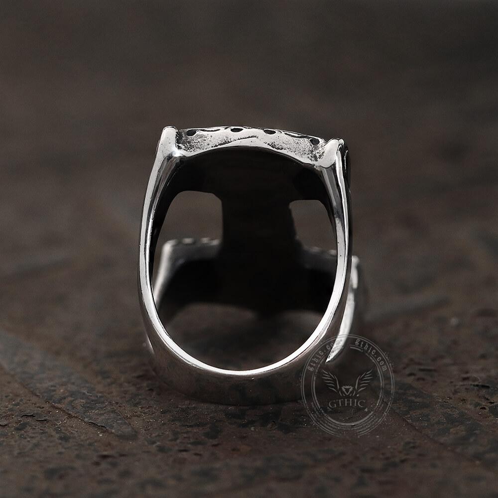 Odin Mjolnir Runes Stainless Steel Viking Ring
