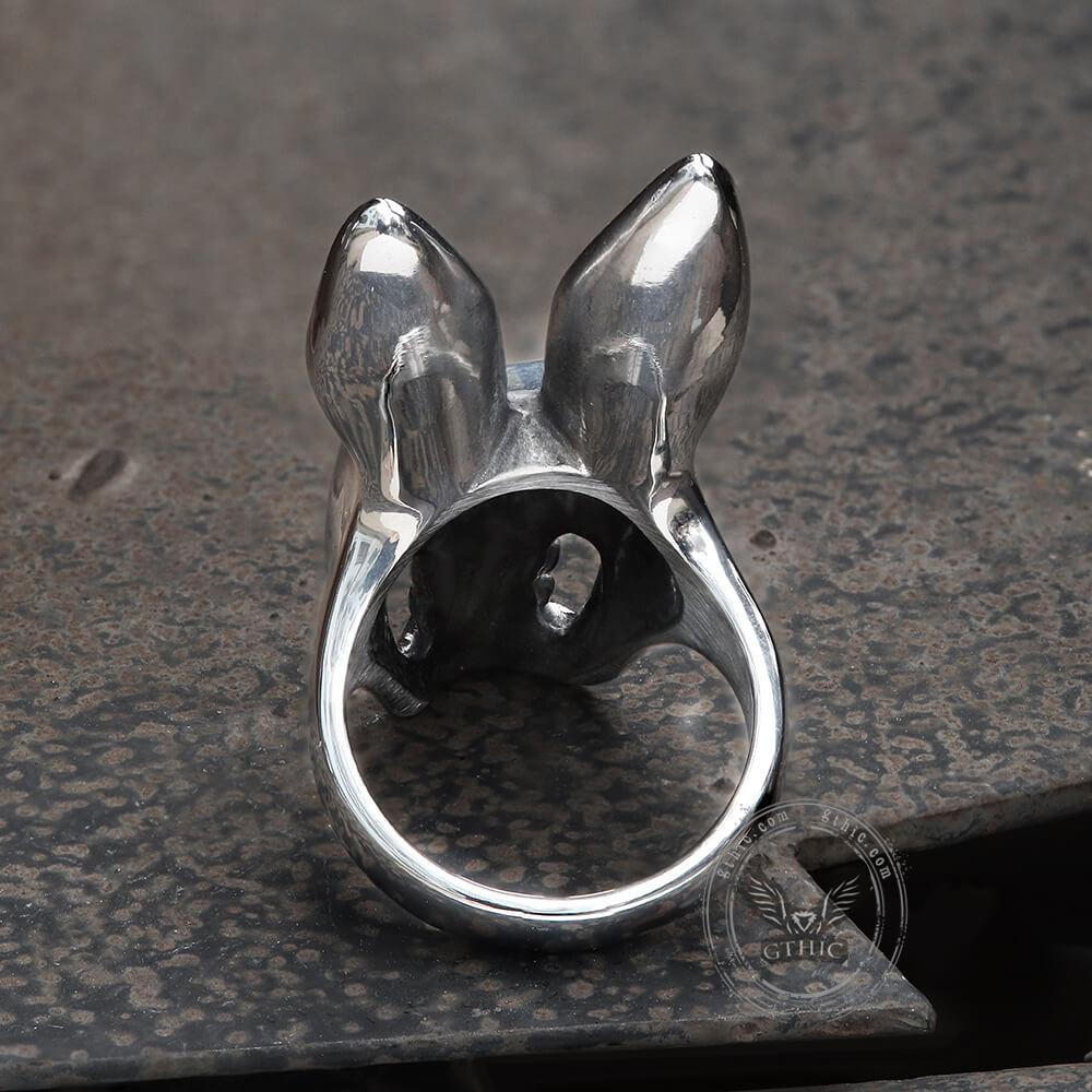 Bunny Rabbit Skull Stainless Steel Ring