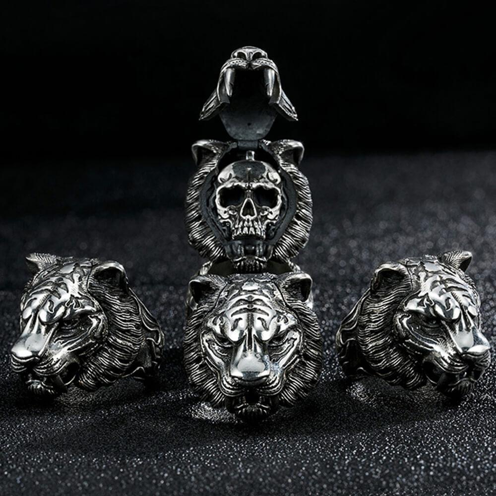 Roaring Tiger Sterling Silver Open Ring