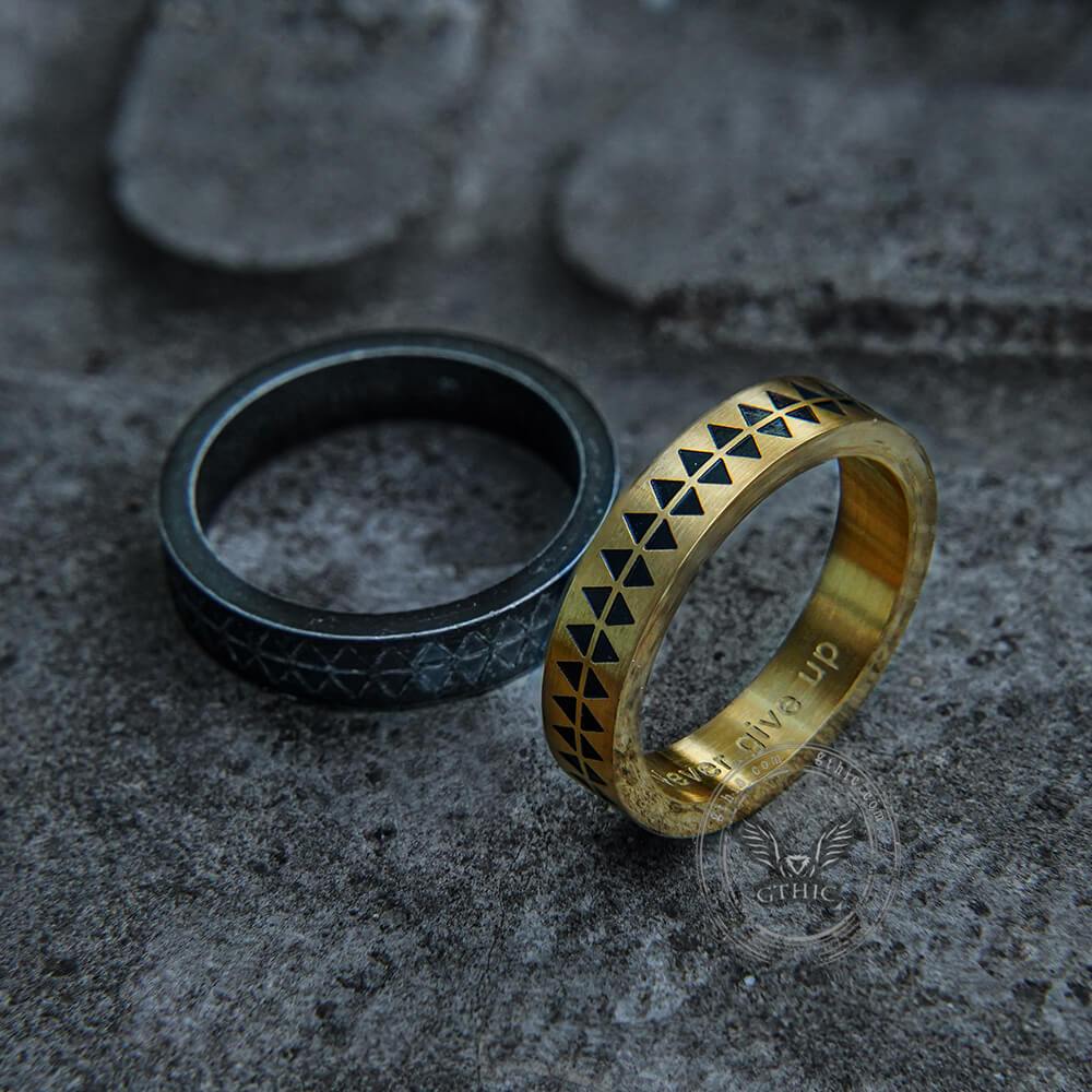 Sawtooth Pattern Stainless Steel Ring