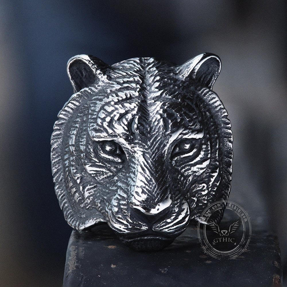 Siberian Tiger Stainless Steel Animal Ring
