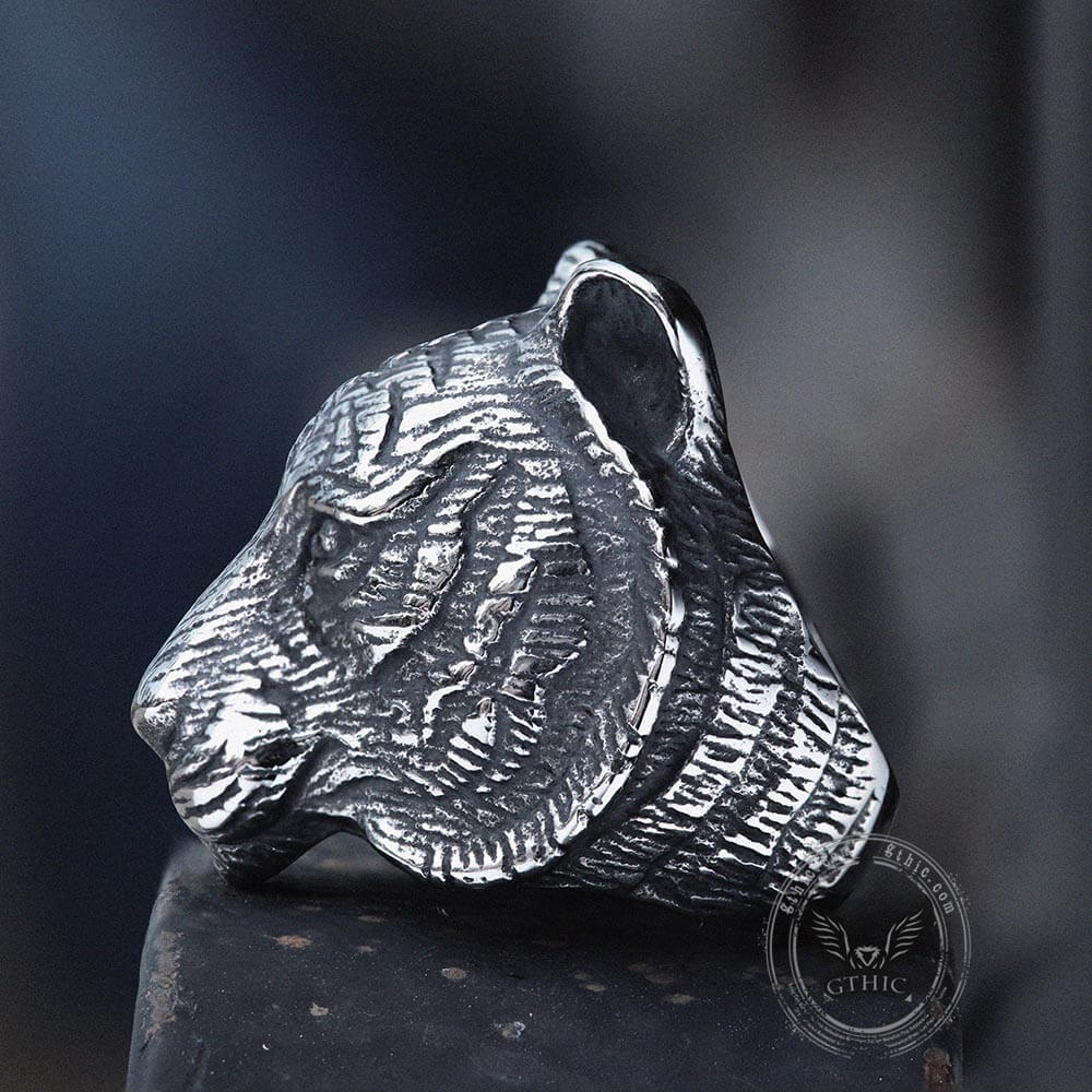 Siberian Tiger Stainless Steel Animal Ring