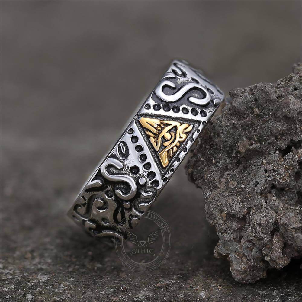Triangle Eye of Providence Stainless Steel Masonic Ring