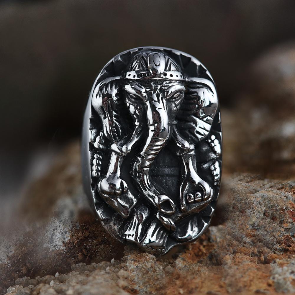 Wisdom Elephant Stainless Steel Beast Ring