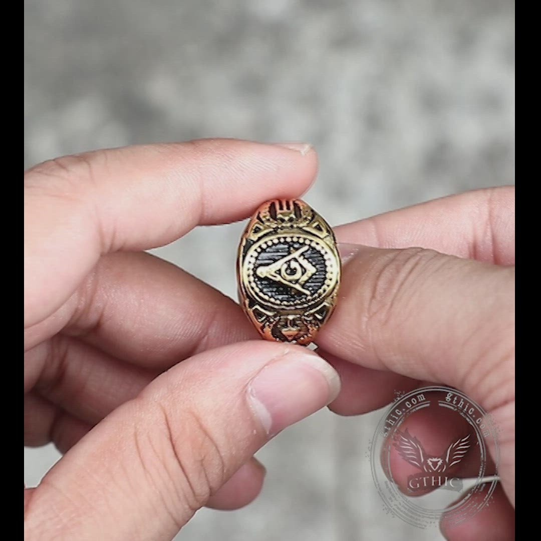 Freemasonry Symbol Stainless Steel Ring