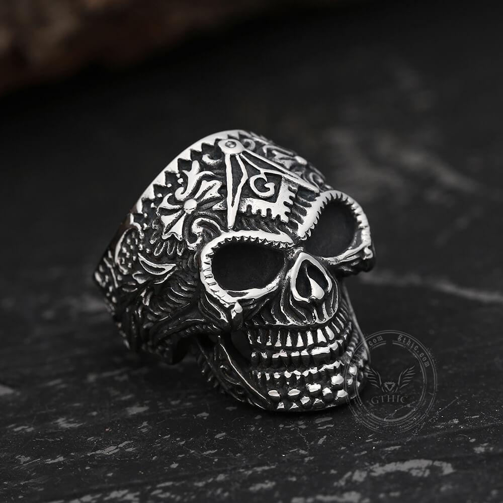 Heavy Metal Masonic Skull Ring