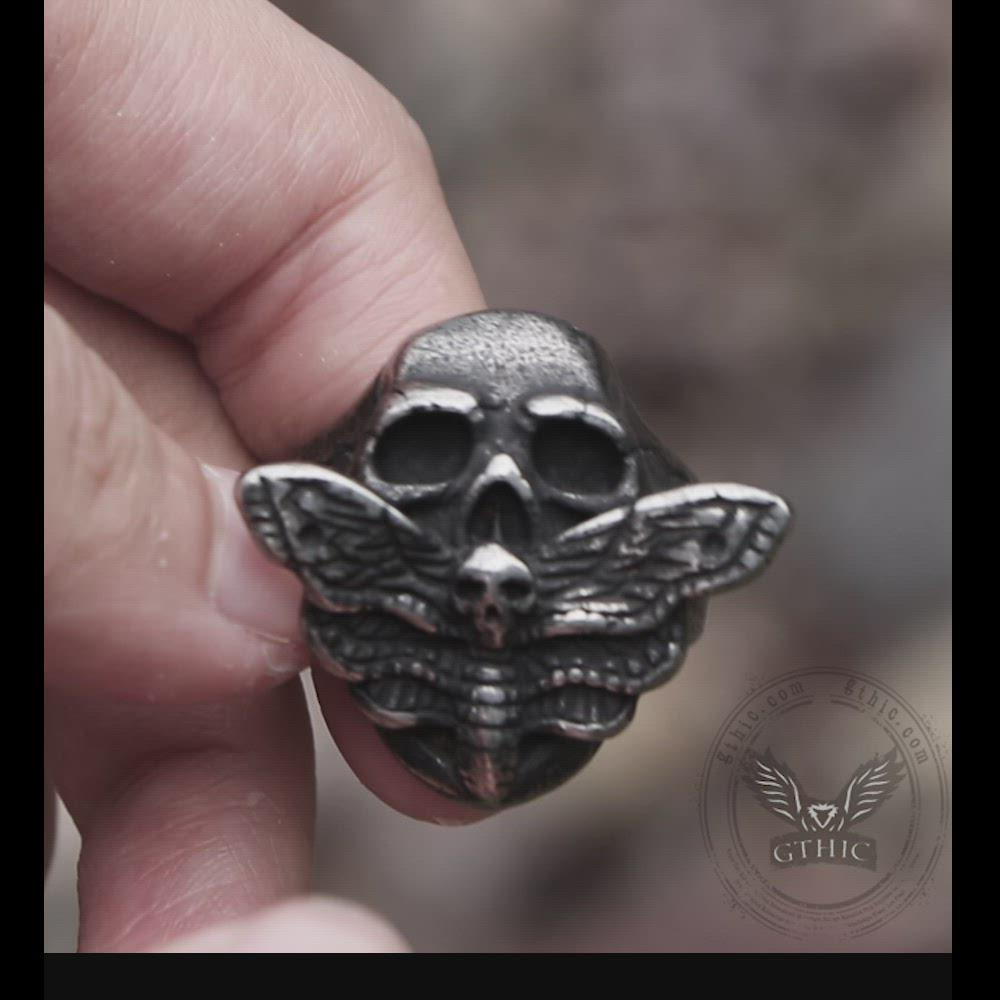 Skull And Butterfly Stainless Steel Ring