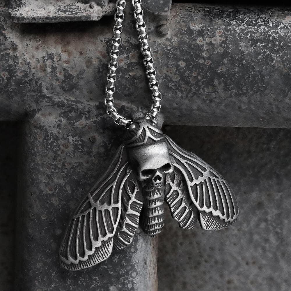 Death Head Moth Stainless Steel Pendant