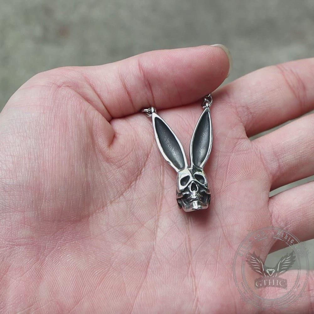 Halloween Skull Rabbit Stainless Steel Necklace