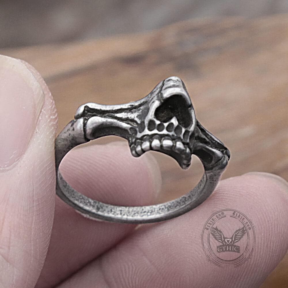 Gothic Ferocious Skull Stainless Steel Ring