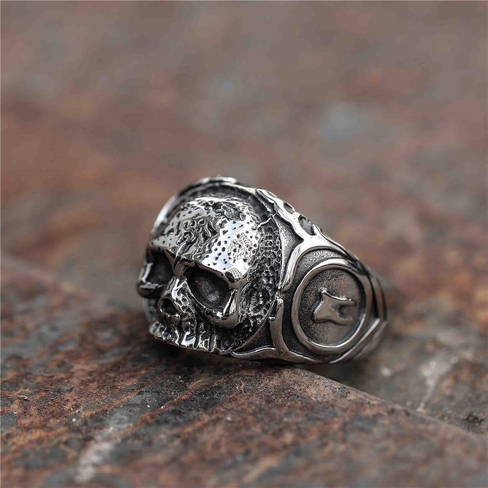 Gothic Tooth Fairy Stainless Steel Skull Ring