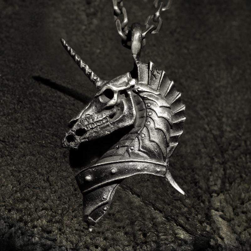 Unicorn Holy Beast Sterling Silver Brass Pendant