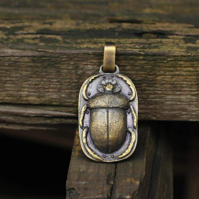 Vintage beetle brass pendant