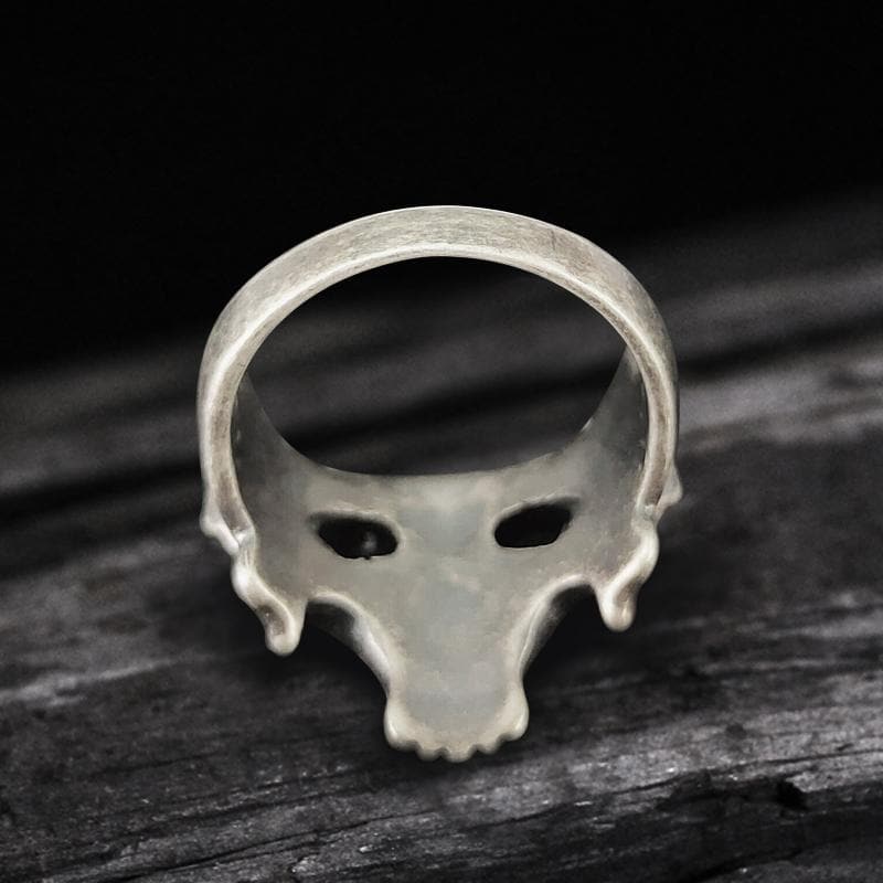 Skeleton Hand Head Sterling Silver Skull Ring