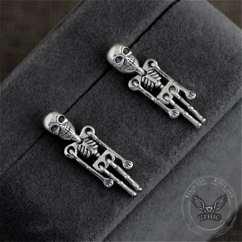 Skeleton Sterling Silver Earrings