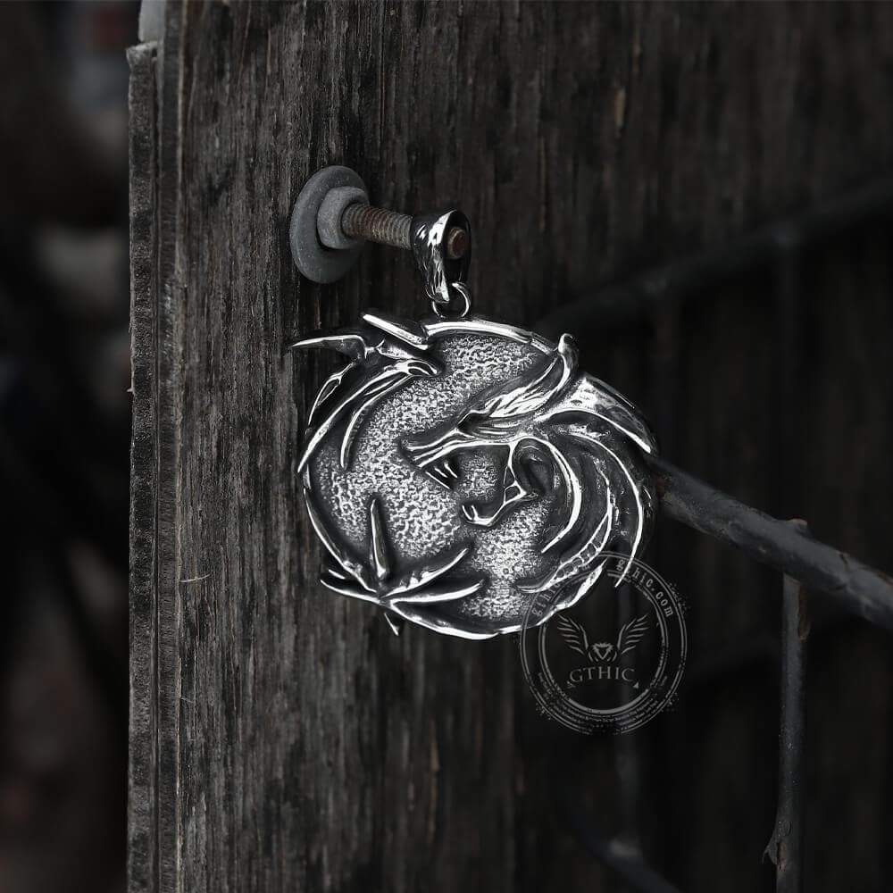 The Witcher Medallions Stainless Steel Wolf Pendant