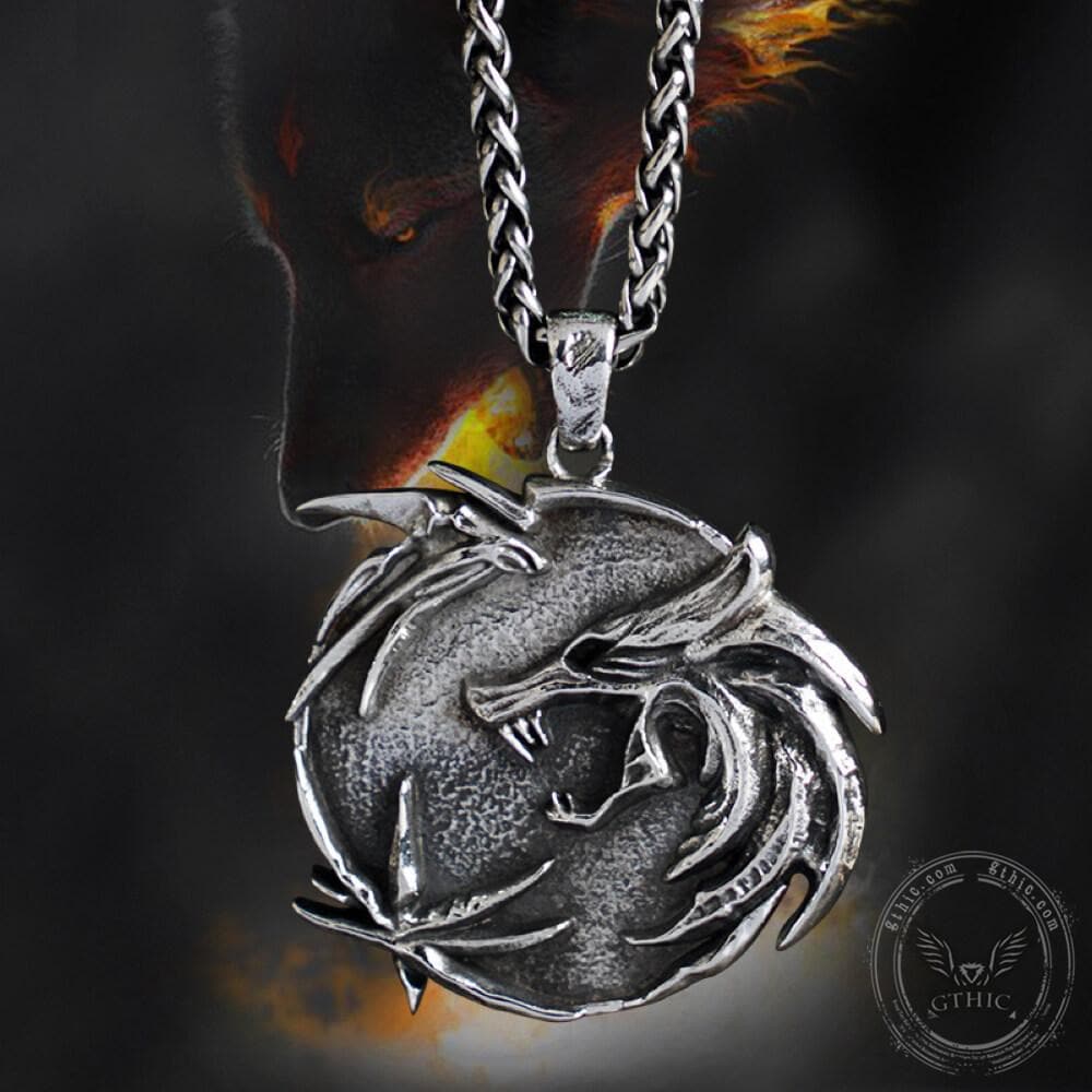 The Witcher Medallions Stainless Steel Wolf Pendant