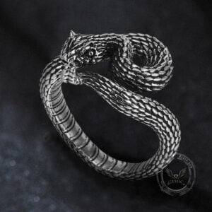 Ring with a Stainless Steel Snake Entwined in It
