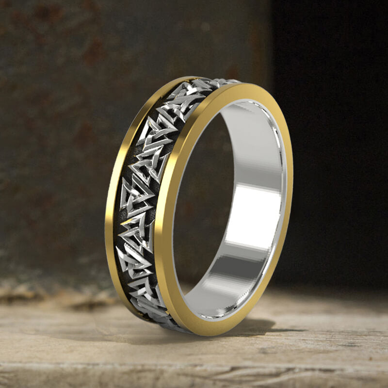 Nordic Valknut Sterling Silver Viking Ring