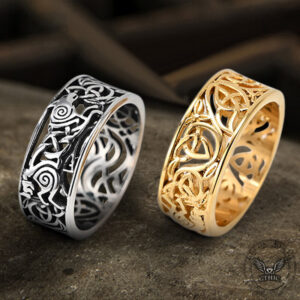 Norse Cletic Wolf Stainless Steel Viking Ring