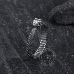 316L Stainless Steel Ouroboros Snake Ring.