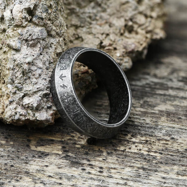 Retro Runes Stainless Steel Viking Ring