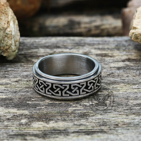 Celtic Knot Stainless Steel Viking Spinner Ring For Anxiety
