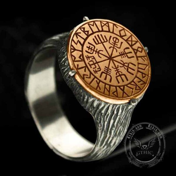 Vegvisir Compass Runes Stainless Steel Ring