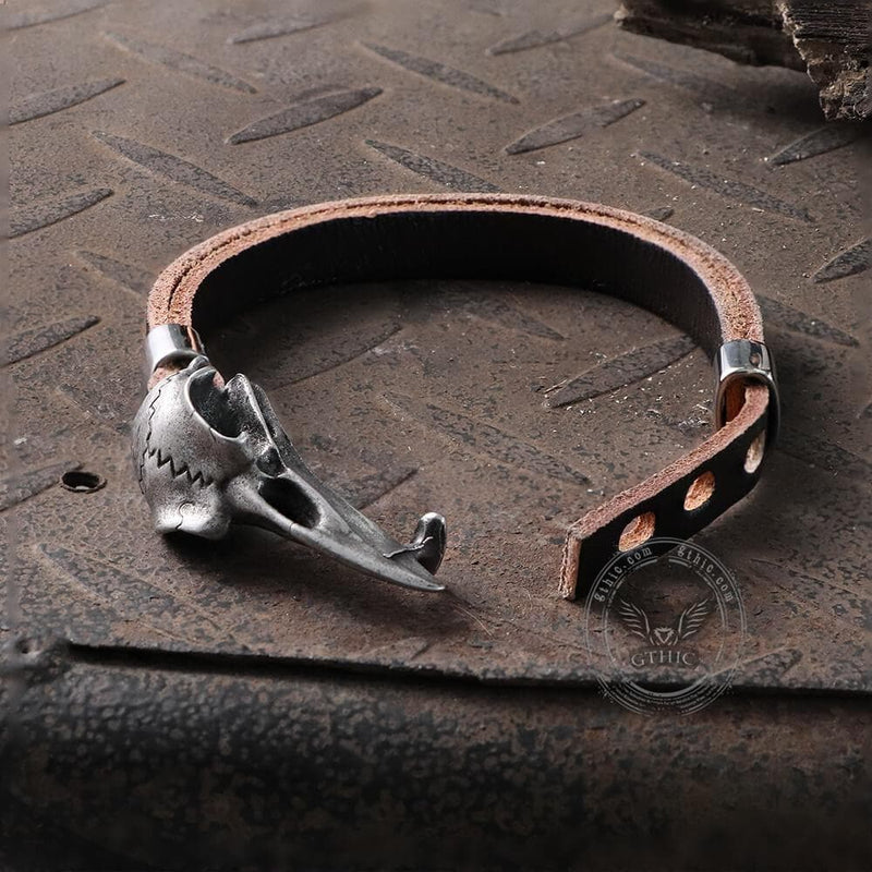 Viking Crow Head Stainless Steel Bracelet