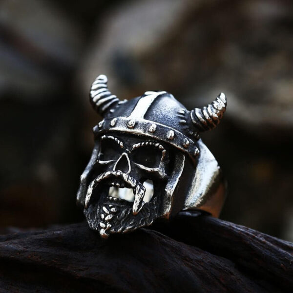 Viking Warrior Stainless Steel Skull Ring
