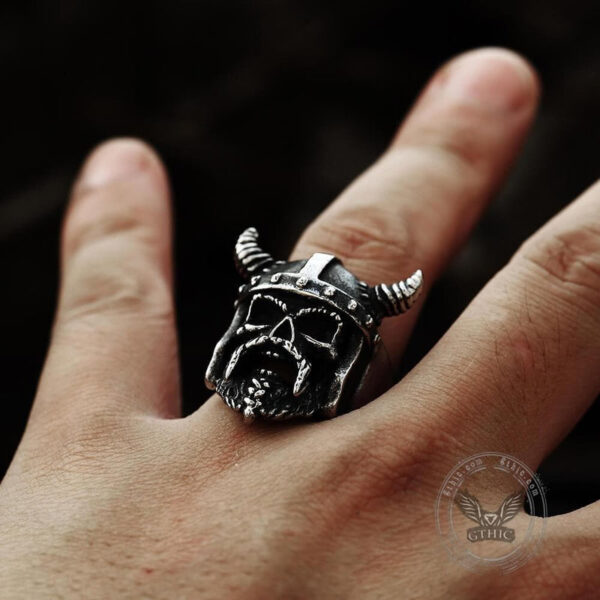 Viking Warrior Stainless Steel Skull Ring
